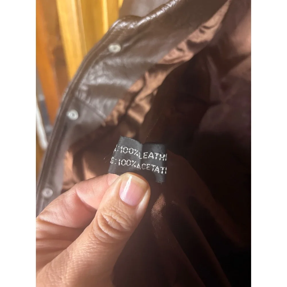 Golden State Leather Fashions Mens Brown Leather Car Coat Jacket Vintage Size 40